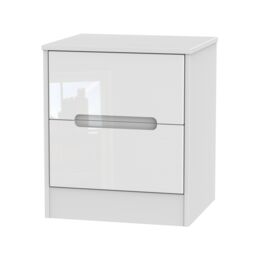 Ready Assembled 2 U Bristol 2 Drawer Bedside Cabinet (Ready Assembled) in White