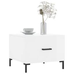 Berkfield Home Coffee Table High Gloss White 50x50x40 cm Engineered Wood - Size: 50 x 50 x 40 cm - thumbnail 3