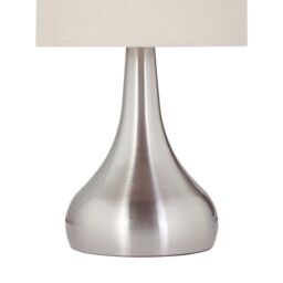 First Choice Lighting Set of 2 Romana - Brushed Chrome Touch Table Lamp with Linen Shades in Silver - thumbnail 5