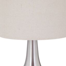 First Choice Lighting Set of 2 Romana - Brushed Chrome Touch Table Lamp with Linen Shades in Silver - thumbnail 3