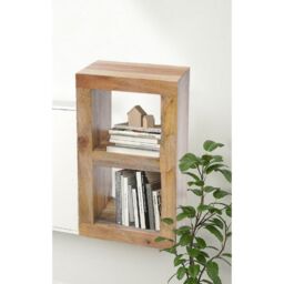 Jaipur Furniture Ltd 2 Hole Display Unit - Mango Wood - L35 x W44 x H81 cm - Light Finish in Brown - thumbnail 2