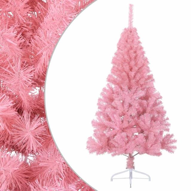 Berkfield Home Artificial Half Christmas Tree with Stand Pink 150 cm PVC - image 1