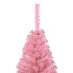Berkfield Home Artificial Half Christmas Tree with Stand Pink 150 cm PVC - thumbnail 5