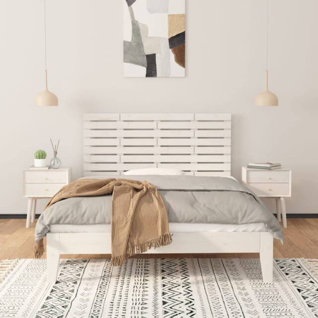 Berkfield Home Wall Headboard White 126x3x63 cm Solid Wood Pine - Size: 126 x 3 x 63 cm - image 1