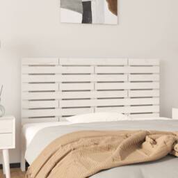Berkfield Home Wall Headboard White 126x3x63 cm Solid Wood Pine - Size: 126 x 3 x 63 cm - thumbnail 2