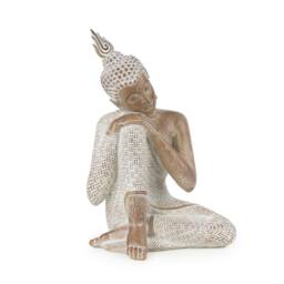 Madison & Mayfair Small Sitting Resin Buddha Ornament in Stone - thumbnail 2