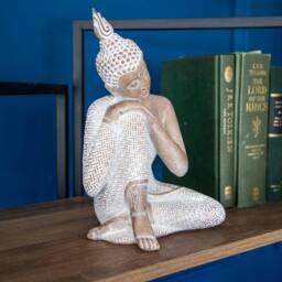 Madison & Mayfair Small Sitting Resin Buddha Ornament in Stone - thumbnail 6