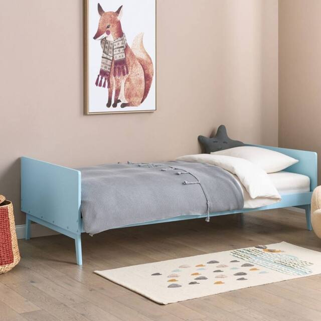 Wyld and Coco Blue Pine Single Bed Frame 90 x 200 cm Slatted - image 1