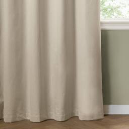 Furn The Ultimate Blackout Textured Woven Eyelet Curtain Pair in Beige - Size: 117 cm width x 183 cm drop - thumbnail 4