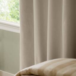Furn The Ultimate Blackout Textured Woven Eyelet Curtain Pair in Beige - Size: 117 cm width x 183 cm drop - thumbnail 5