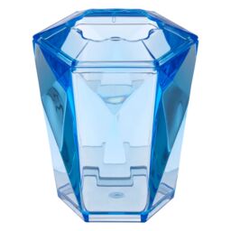 Orsina 3D Geometric Blue Acrylic Toothbrush Holder, Freestanding Toothbrush Unit, Lightweight Bathroom Accessory - thumbnail 1