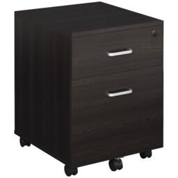 VINSETTO 2-Drawer Locking Office Filing Cabinet 5 Wheels Rolling Storage in Black - thumbnail 2