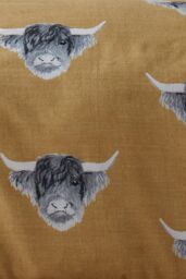 Fusion 'Highland Cow' Brushed Duvet Cover Set in Yellow - Size: King - thumbnail 3