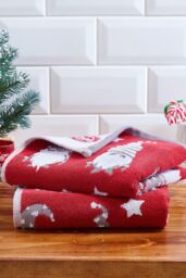 Fusion 'Christmas Gonks' Luxury Heavyweight Festive Hand Towels (Twin Pack) - thumbnail 1