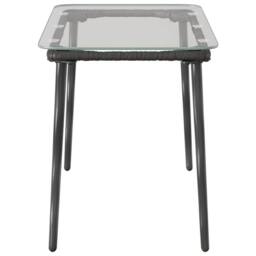 Berkfield Home Garden Table Black 80 x 40 x 45 cm Poly rattan - thumbnail 5