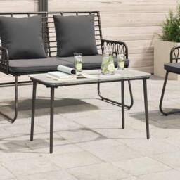 Berkfield Home Garden Table Black 80 x 40 x 45 cm Poly rattan - thumbnail 3