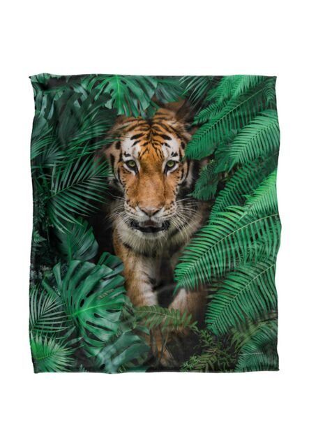 Reinders Jungle Tiger Silky Touch Super Soft Throw Blanket 152 X 127 cm in White - image 1