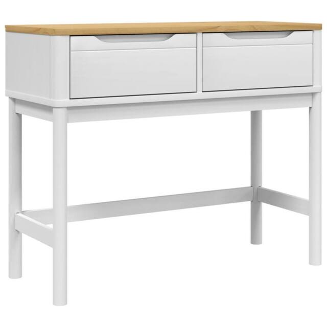 Berkfield Home Console Table FLORO White 89.5x36.5x73 cm Solid Wood Pine - image 1