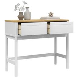 Berkfield Home Console Table FLORO White 89.5x36.5x73 cm Solid Wood Pine - thumbnail 4