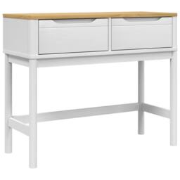 Berkfield Home Console Table FLORO White 89.5x36.5x73 cm Solid Wood Pine - thumbnail 1