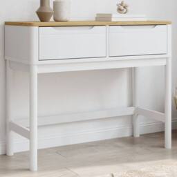 Berkfield Home Console Table FLORO White 89.5x36.5x73 cm Solid Wood Pine - thumbnail 2