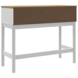 Berkfield Home Console Table FLORO White 89.5x36.5x73 cm Solid Wood Pine - thumbnail 7