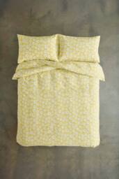 Deyongs Lazy Daisy Duvet Set in Printed Flower Design in Yellow - Size: King - thumbnail 4