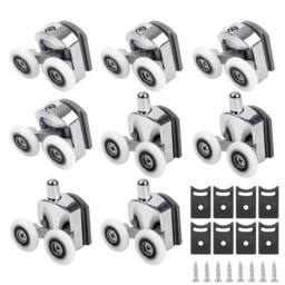 NESTLUNE 8 Pack 23mm Shower Door Rollers For 4-6mm Curved Glass in Silver - Size: 1000mm x 1000mm - thumbnail 2