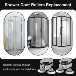NESTLUNE 8 Pack 23mm Shower Door Rollers For 4-6mm Curved Glass in Silver - Size: 1000mm x 1000mm - thumbnail 3