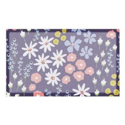 Artsy Mats Purple Floral Pattern Indoor Outdoor Doormat (70 x 40cm) - Size: 40 cm x 70 cm - thumbnail 3