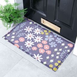 Artsy Mats Purple Floral Pattern Indoor Outdoor Doormat (70 x 40cm) - Size: 40 cm x 70 cm - thumbnail 2