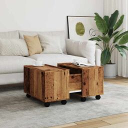 Berkfield Home Coffee Table Old Wood 60x60x38 cm Engineered Wood in Brown - Size: 60 x 60 x 38 cm - thumbnail 4