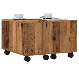 Berkfield Home Coffee Table Old Wood 60x60x38 cm Engineered Wood in Brown - Size: 60 x 60 x 38 cm - thumbnail 1