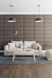 Aspire EasyMount Wall Mounted Upholstered Panels, Modular DIY Headboard in Mirazzi Velvet Fabric (Pack of 4) in Silver - thumbnail 4
