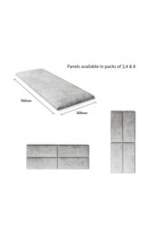 Aspire EasyMount Wall Mounted Upholstered Panels, Modular DIY Headboard in Mirazzi Velvet Fabric (Pack of 4) in Silver - thumbnail 5