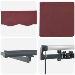 Berkfield Home Manual Retractable Awning Burgundy 400x300 cm - thumbnail 9
