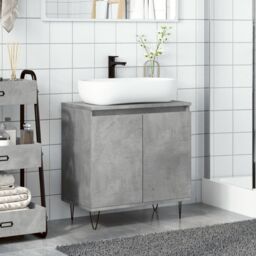 Berkfield Home Bathroom Cabinet Concrete Grey 58x33x60 cm Engineered Wood - Size: 58 x 33 x 60 cm - thumbnail 3