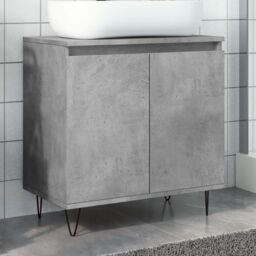 Berkfield Home Bathroom Cabinet Concrete Grey 58x33x60 cm Engineered Wood - Size: 58 x 33 x 60 cm - thumbnail 1