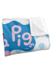 Hasbro Peppa Pig Kids Silky Touch Blanket 152x127cm Peppa & Logo in White - Size: 152x127 cm - thumbnail 3