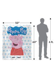 Hasbro Peppa Pig Kids Silky Touch Blanket 152x127cm Peppa & Logo in White - Size: 152x127 cm - thumbnail 5