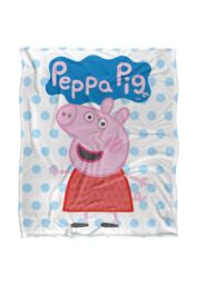 Hasbro Peppa Pig Kids Silky Touch Blanket 152x127cm Peppa & Logo in White - Size: 152x127 cm - thumbnail 1
