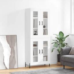 Berkfield Home Highboard White 69.5x34x180 cm Engineered Wood - thumbnail 2