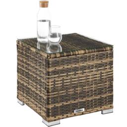 tectake Carbonera Rattan Double Lounge Chair with Table, Adjustable Backrest in Natural - Size: 2 Seater - thumbnail 5