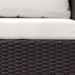 Matteo Brown Rattan 2-Seater Bistro Set - Glass Top Coffee Table & Cushions - thumbnail 8