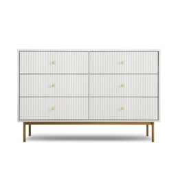 Home Garden Direct Devon - Wide Chest of Drawers - White - thumbnail 2