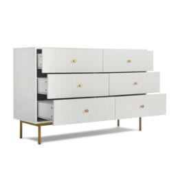 Home Garden Direct Devon - Wide Chest of Drawers - White - thumbnail 4