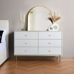 Home Garden Direct Devon - Wide Chest of Drawers - White - thumbnail 1