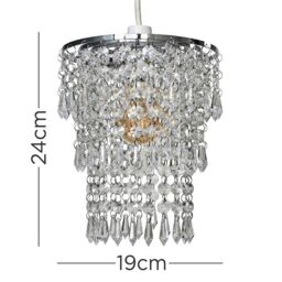 ValueLights Acrylic Droplets Silver Ceiling Pendant Droplets Shade - thumbnail 6