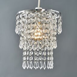ValueLights Acrylic Droplets Silver Ceiling Pendant Droplets Shade - thumbnail 4