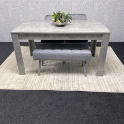 KOSY KOALA Grey Wooden Dining Table Set with 2 Chairs & 1 Bench, Room Furniture - Size: 140 cm x 80 cm - thumbnail 9